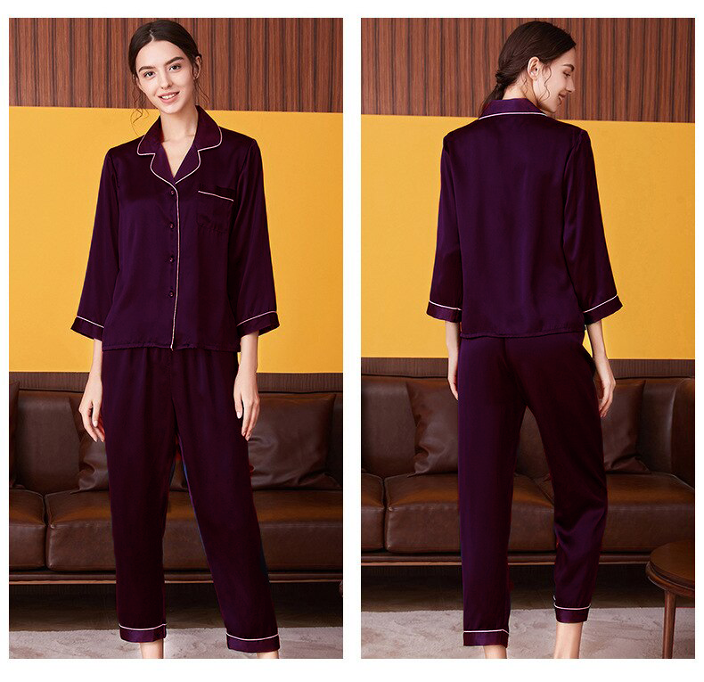 Lavender silk online pajamas