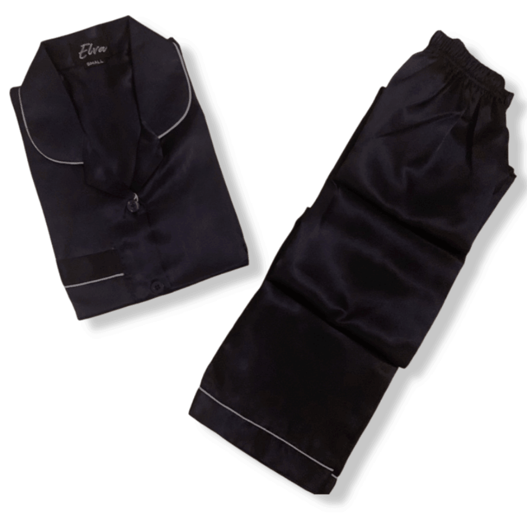 Silk Midnight Blue Nightsuit - Elva