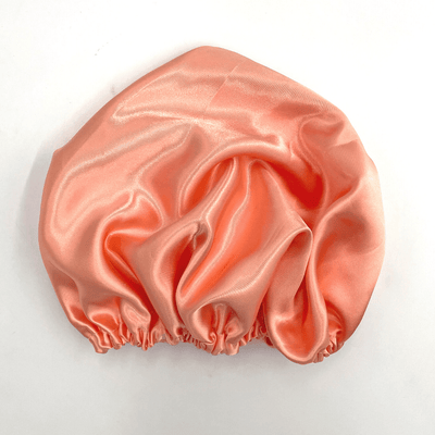 Satin Silk Salmon Pink Bonnet - Elva