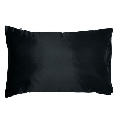 Satin Silk Standard Smoky Black Pillowcase - Elva