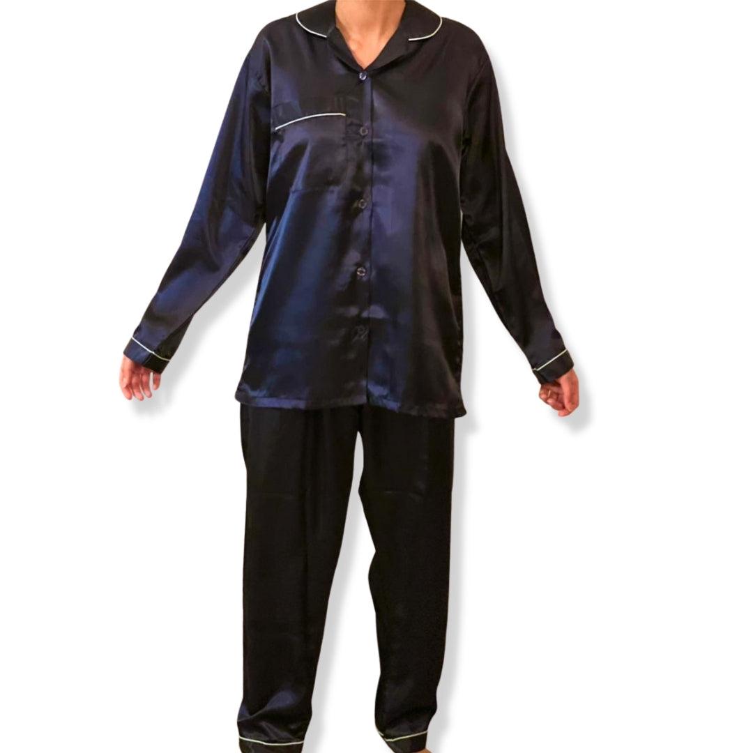 Silk Midnight Blue Nightsuit - Elva