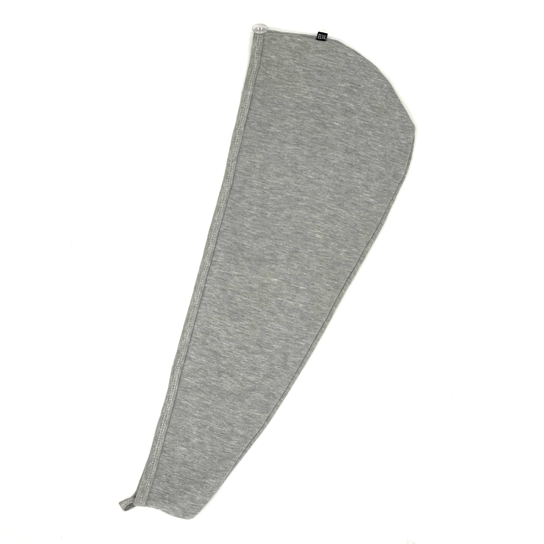 Grey Cotton Hair Towel Wrap - Elva