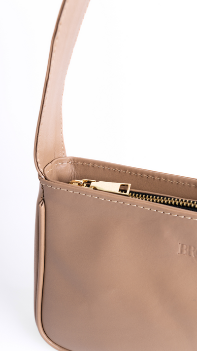 Small Leather Nude Shoulder Bag